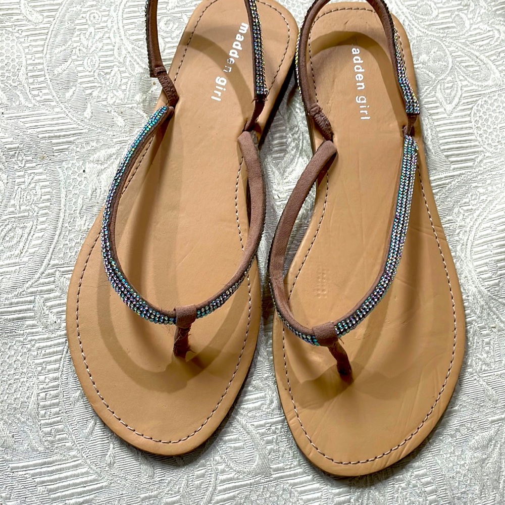 Madden Girl Rhinestone Thong Sandals